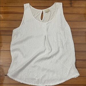 White sequin Sleeveless Top